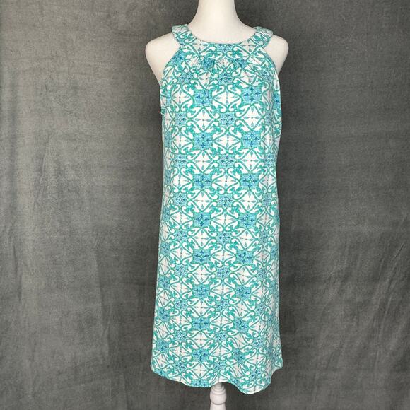 Banana Boat Dress Womens Medium Blue UPF 50+ Halter Comfort Stretch Beach Resort - Picture 1 of 13